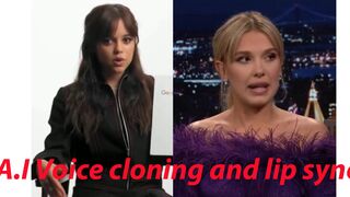 A.I.voice cloning and lip sync sample (Jenna Ortega, Millie Bobby Brown)